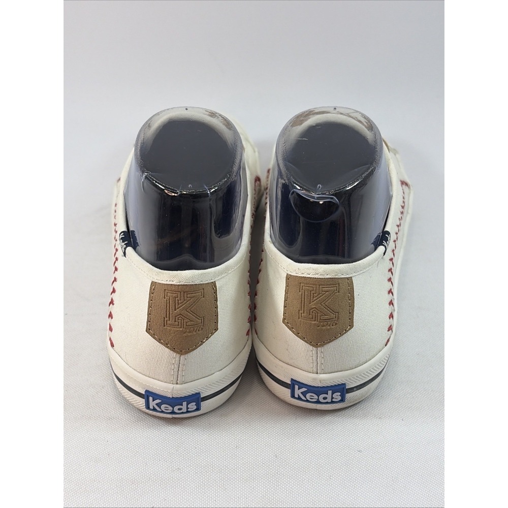 Keds Kickstart Pennant Shoes Women's Sz 9.5 Off White Baseball Stitched Comfort - Picture 10 of 14